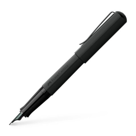Stylo-plume faber castell hexo pointe moyenne en acier  inoxidable noir mat
