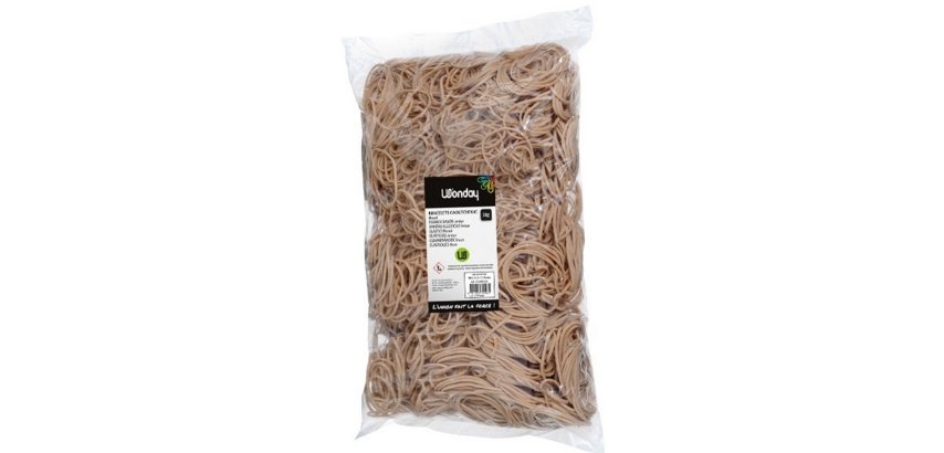 MAPED Bracelets caoutchouc en sachet, naturel, 90 mm