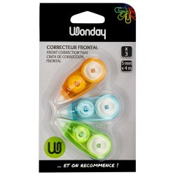 Carte de 3 mini rollers de correction frontaux 5mm x 4m