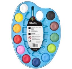 Boîte de pastilles de peinture, en palette,12 couleur