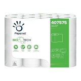 Paquet de 24 rouleaux de Papier toilette Bio Tech 2 plis pure cellulose 180 fts L19,80m Blanc