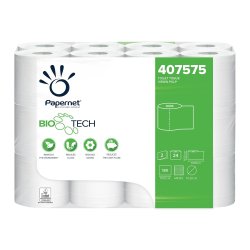 Paquet de 24 rouleaux de Papier toilette Bio Tech 2 plis pure cellulose 180 fts L19,80m Blanc