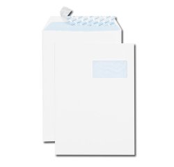 Pochette gpv everyday adhesi ve vélin blanc 90g c4 229x324mm fenêtre 50x100mm boîte 250 unités