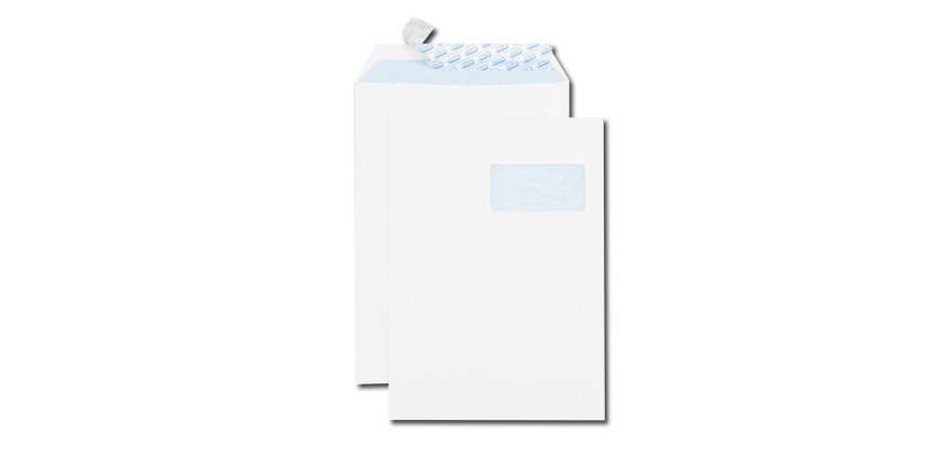 Pochette gpv everyday adhesi ve vélin blanc 90g c4 229x324mm fenêtre 50x100mm boîte 250 unités