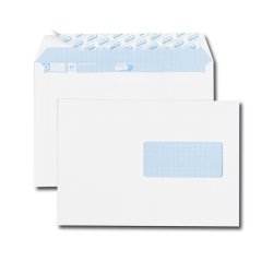 Boîte de 500 enveloppes C5 162x229mm Blanches auto-adhésives fenêtre 45x100 90g