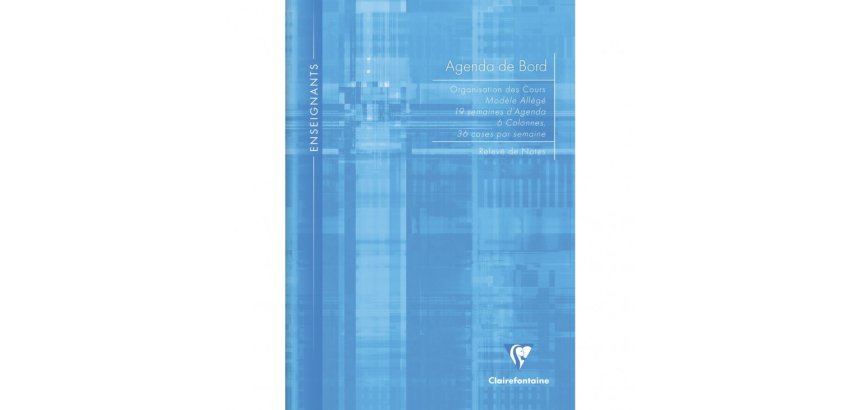 Agenda de bord enseignant 6 colonnes modèle allégé (19 semaines) piqué A4 72 pages Couleur aléatoire - Assortis