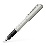 Stylo-plume faber castell hexo pointe moyenne en acier  inoxidable argent mat