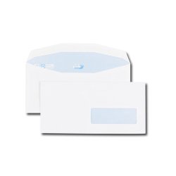 Boîte de 1000 enveloppes 114x229mm Blanches fenêtre 35x100 80g
