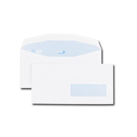 Boîte de 1000 enveloppes 114x229mm Blanches fenêtre 35x100 80g