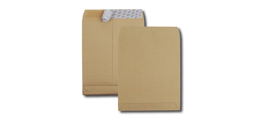 Pochette kraft armé 120g adhésive économique c4 229x324mm soufflets latéraux 30mm paquet 5 unités