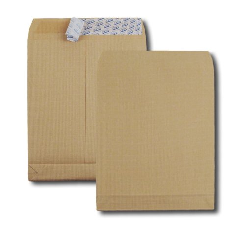 Pochette kraft armé 120g adhésive économique c4 229x324mm soufflets latéraux 30mm paquet 5 unités