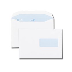 Boîte de 500 enveloppes 162x229mm Blanches fenêtre 45x100 80g