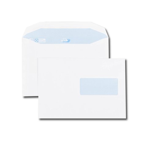 Boîte de 500 enveloppes 162x229mm Blanches fenêtre 45x100 80g