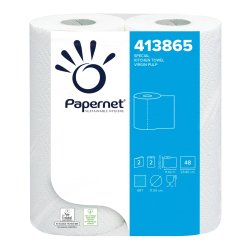 Paquet de 2 Essuie-tout 2 plis pure cellulose, 48 formats L11,80 mètres coloris Blanc