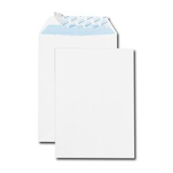 Boîte de 500 pochettes auto-adhésives vélin Blanc 90g format 176x250 B5