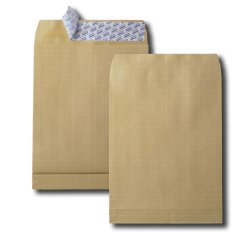 Pochette kraft armé 120g adhésive économique 24 260x330mm soufflets latéraux 30mm paquet 5 unités