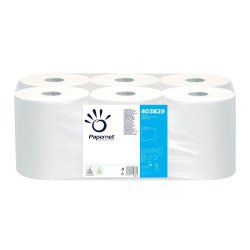 Colis de 6 bobines d'essuie-mains 2 plis pure ouate de cellulose L140m Blanc pour Autocut