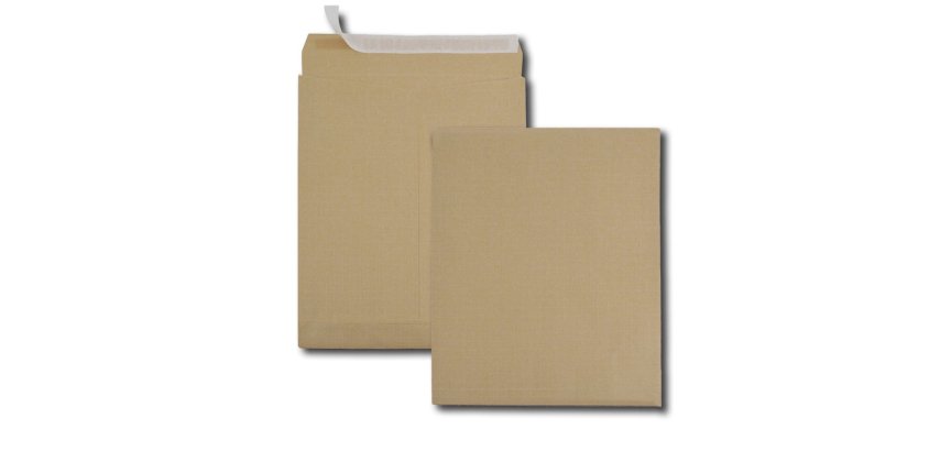 Pochettes à soufflets, E4, 340 x 465 mm, kraft armé brun