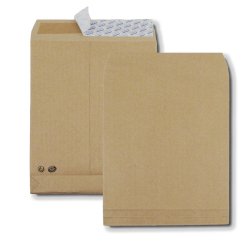 Paquet de 50 pochettes kraft brun auto-adhésif, format 24 260x330mm soufflet 30mm120g
