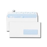 Boîte de 500 enveloppes DL 110x220mm Blanches auto-adhésives fenêtre 35x100 90g