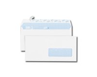 Boîte de 500 enveloppes DL 110x220mm Blanches auto-adhésives fenêtre 35x100 90g