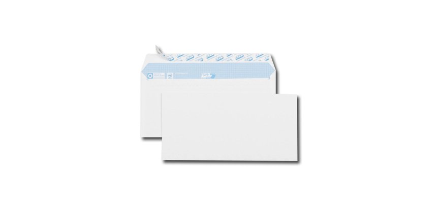 Enveloppe gpv dl 110x220mm 90g adhésive fermeture rapide sécurisée définitive blanche boîte 500 unités