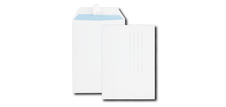 Pochette gpv économique adhésive vélin blanc 90g c4 229x324mm paquet 10 unités