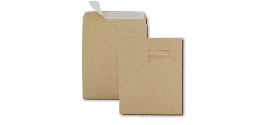 Pochettes à soufflets, C4, 229 x 324 mm, avec fenêtre