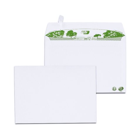 Boîte de 200 enveloppes recyclées extra Blanches Erapure, format C5 162x229mm 80g