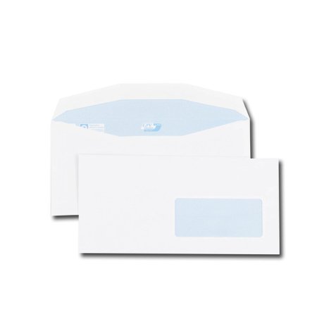 Boîte de 1000 enveloppes 114x229mm Blanches fenêtre 45x100 80g