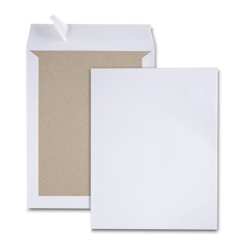 Paquet de 25 pochettes dos carton velin blanc 24 260x330 bande de protection
