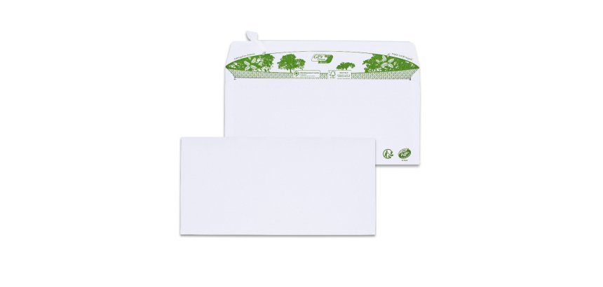 Enveloppe gpv dl bande de protection 80g recycles       110x220 blanche boite de 200