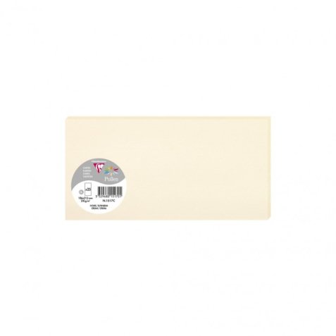 Paquet de 25 cartes 210g POLLEN 10,6x21,3cm. Coloris Ivoire