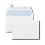 Boîte de 500 enveloppes C6 114x162mm Blanches auto-adhésives 90g