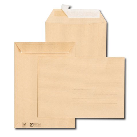Paquet de 10 pochettes kraft auto-adhésif 85g format B5 176x250mm référence 6632