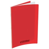 Cahier Conquerant classique agrafe 170x220 48p 90g seyes polypro rouge