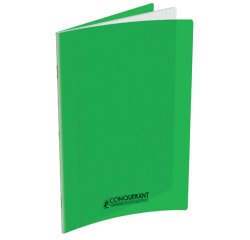 Cahier Conquerant classique agrafe 170x220 60p 90g seyes polypro vert