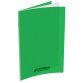 Cahier piqûre 17x22cm 32 pages 90g grands carreaux Seyès. Couverture polypropylène Vert