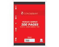 Feuilles simples Conquerant 7 perforees 170x220 film 100p 90g seyes