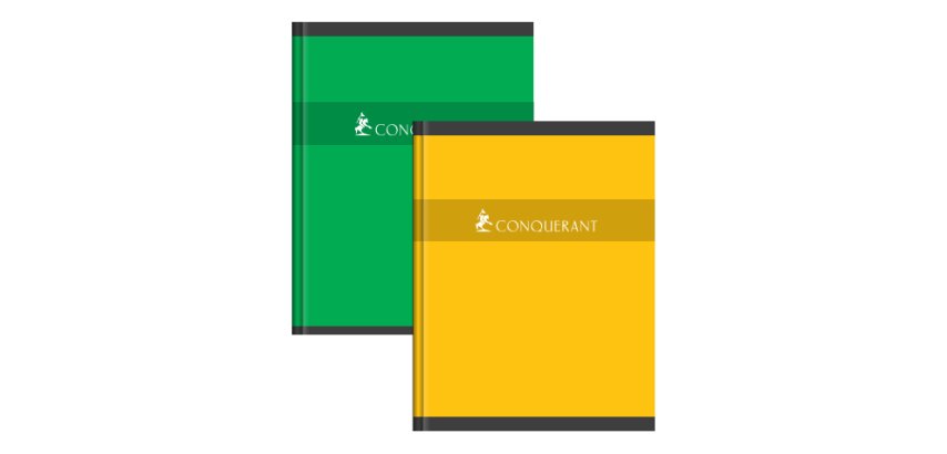 Cahier broché Conquérant 24 x 32 cm grands carreaux 192 pages