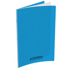 Cahier Conquerant classique agrafe 170x220 60p 90g seyes polypro bleu