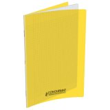 Cahier piqûre 17x22cm 32 pages 90g grands carreaux Seyès. Couverture polypropylène Jaune