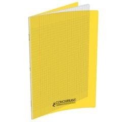 Cahier Conquerant classique agrafe 170x220 60p 90g seyes polypro jaune