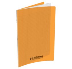 Cahier Conquerant classique agrafe 170x220 32p 90g seyes polypro orange