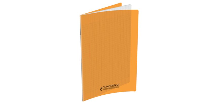 Cahier Conquerant Classique Agrafe 170X220 32P 90G Seyes Polypro Orange