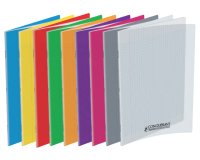 Cahier piqué conquérant classique couverture polypropylène rigide transparente a4 21x29,7cm 96 pages 90g séyès bleu