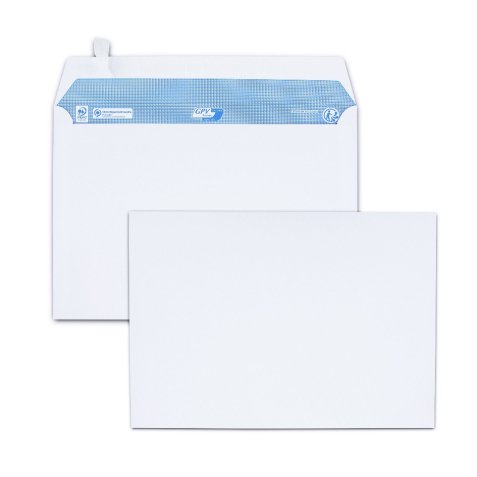 Boîte de 200 enveloppes C5 162x229mm 100g Blanches auto-adhésives PEFC