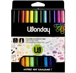 Feutre MIN'O, pointe fine, étui carton de 12