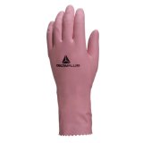 Gant ménage deltaplus latex floqué longueur 30cm épaisseur 0.38mm coloris rose taille 6/7 paire
