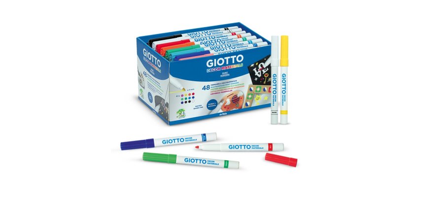 Classpack feutres decor materials giotto multi        supports effacables 48 unites coloris assortis